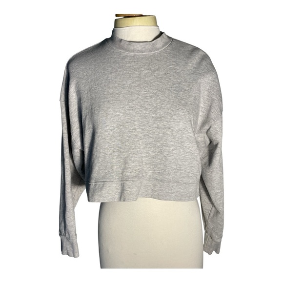 WeWoreWhat Tops - WeWoreWhat Light Gray Cropped Sweatshirt
